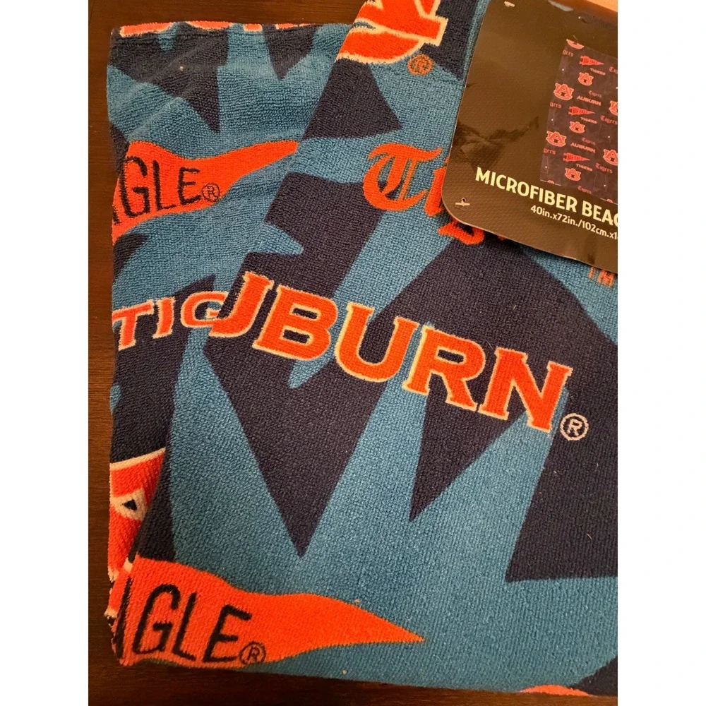 Auburn Tigers Microfiber Beach Towel Northwest War Eagle Blue Orange 40x72 NEW